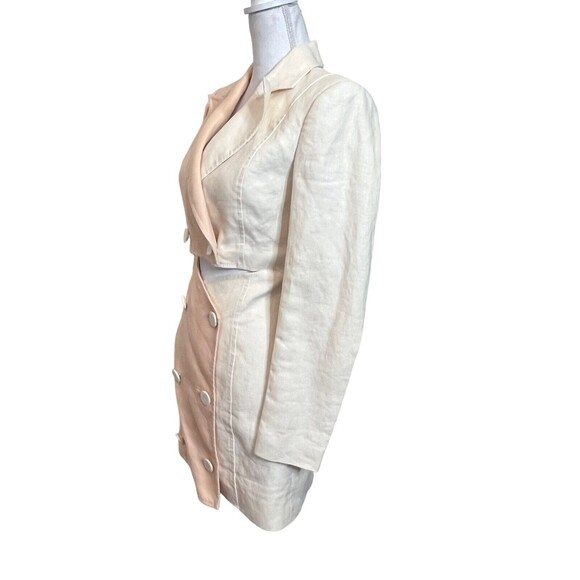 Significant Other Glider Blazer Dress Women’s Size 4 Peach Cream Cut Out Linen M - Picture 5 of 13